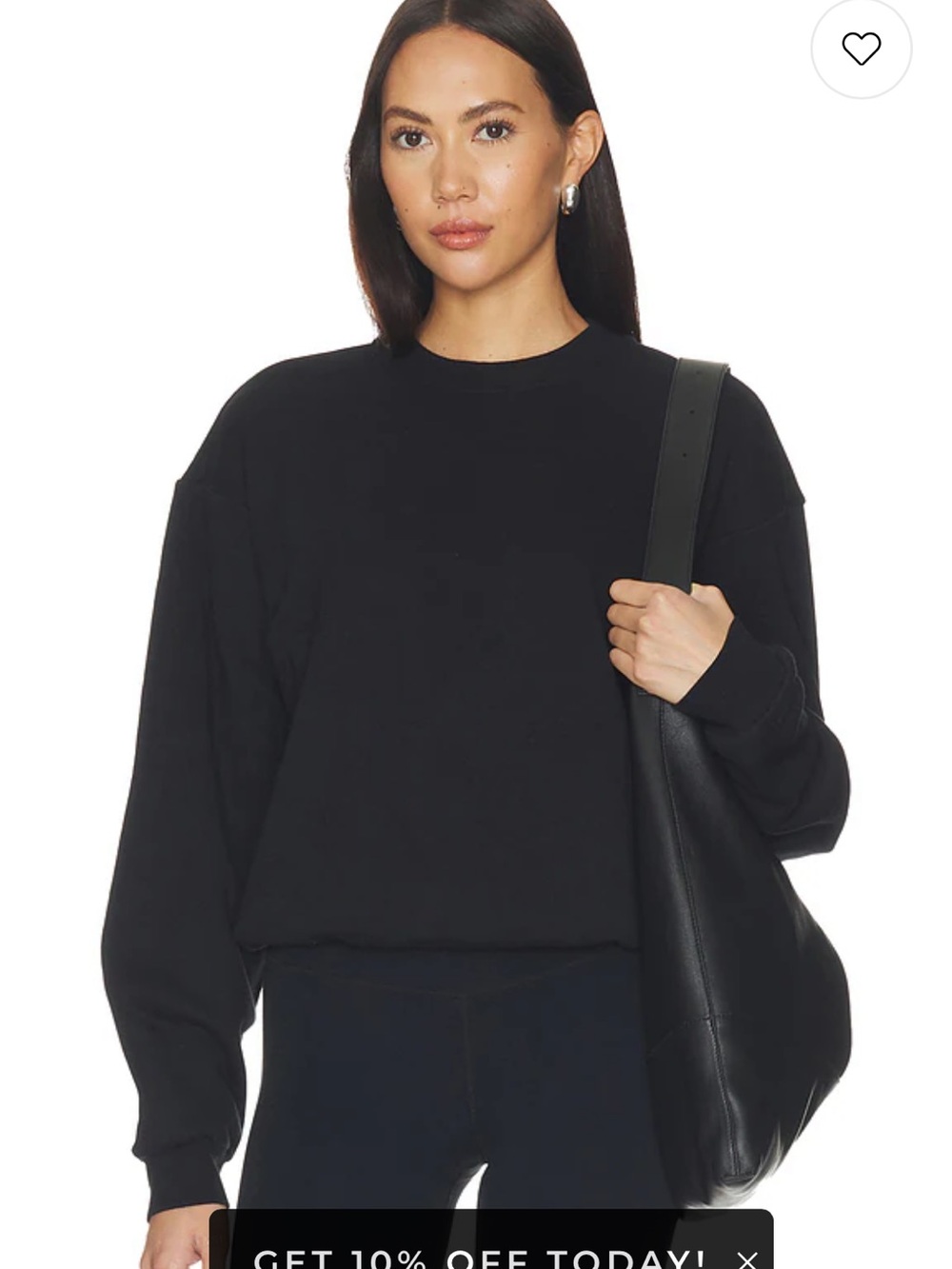 NWT SKIMS Black Crewneck Pullover Sweatshirt classic cotton fleece new